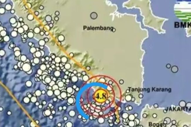 Gempa Magnitudo 4,8 Guncang Tanggamus Pagi ini, Dirasakan di Kota Agung dan Ngaras Pesisir Barat