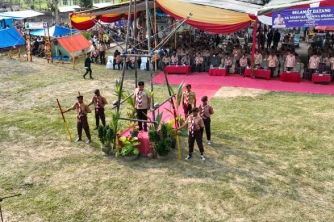 Bupati Nanang Ermanto Pimpin Apel Besar Hari Pramuka Ke-62 di Candipuro